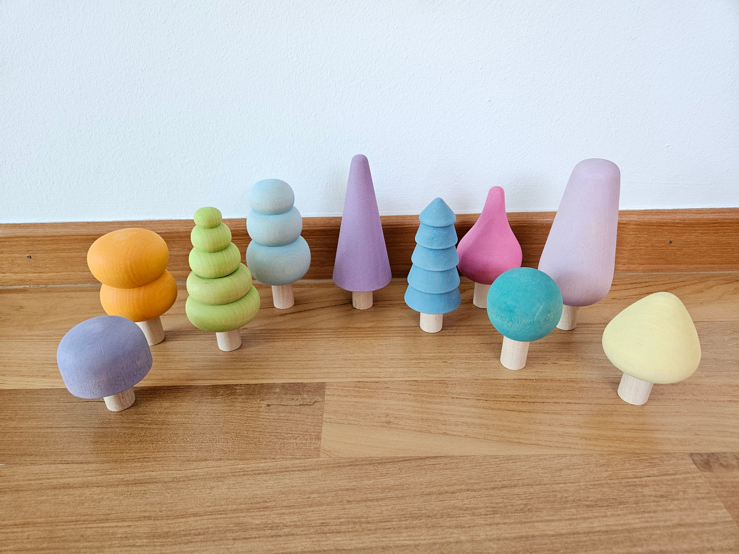 Set of 10 Pastel Trees