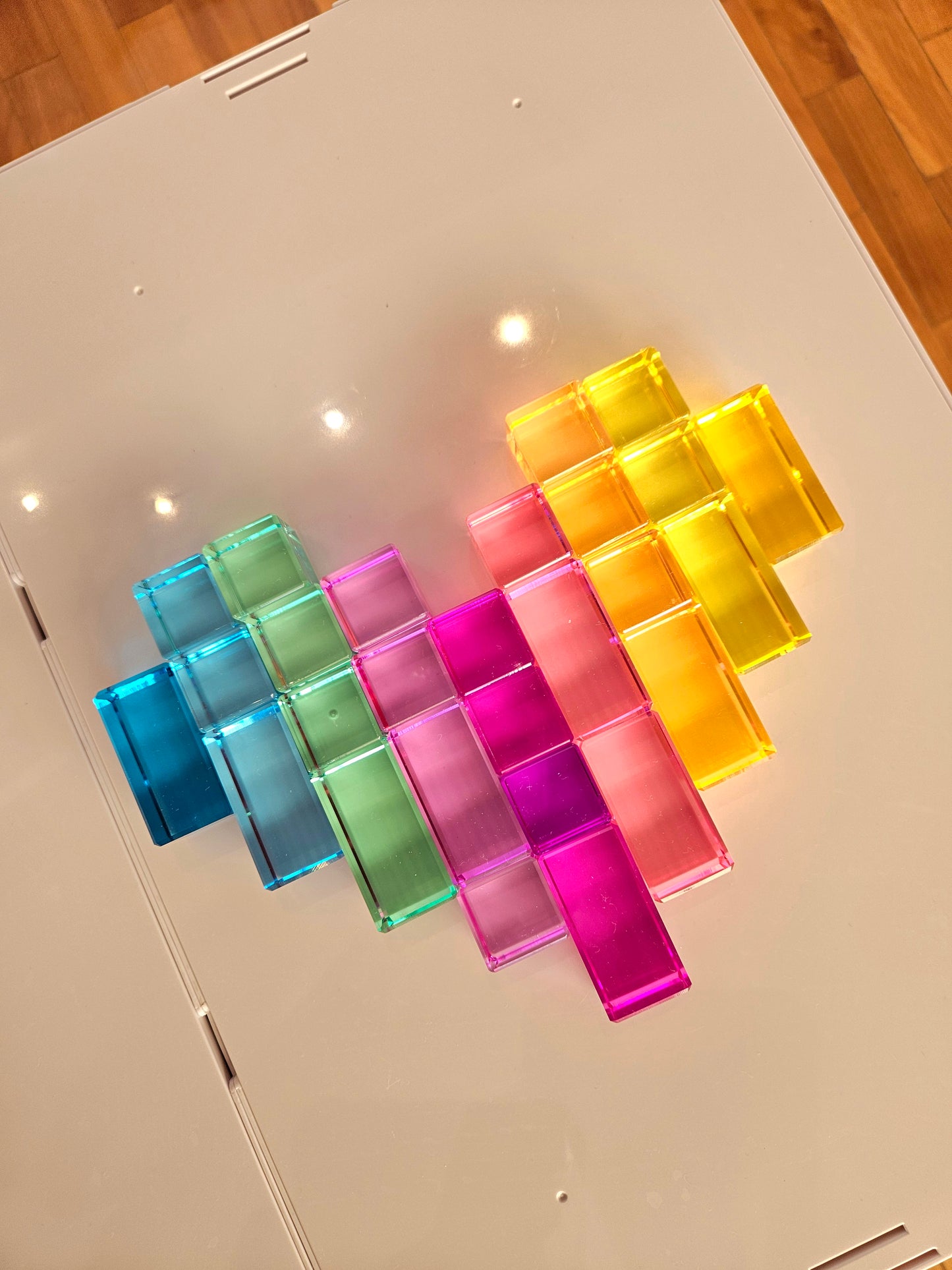 40 Mixed Lucite Blocks (Cubes & Rectangles - Pastel colours)