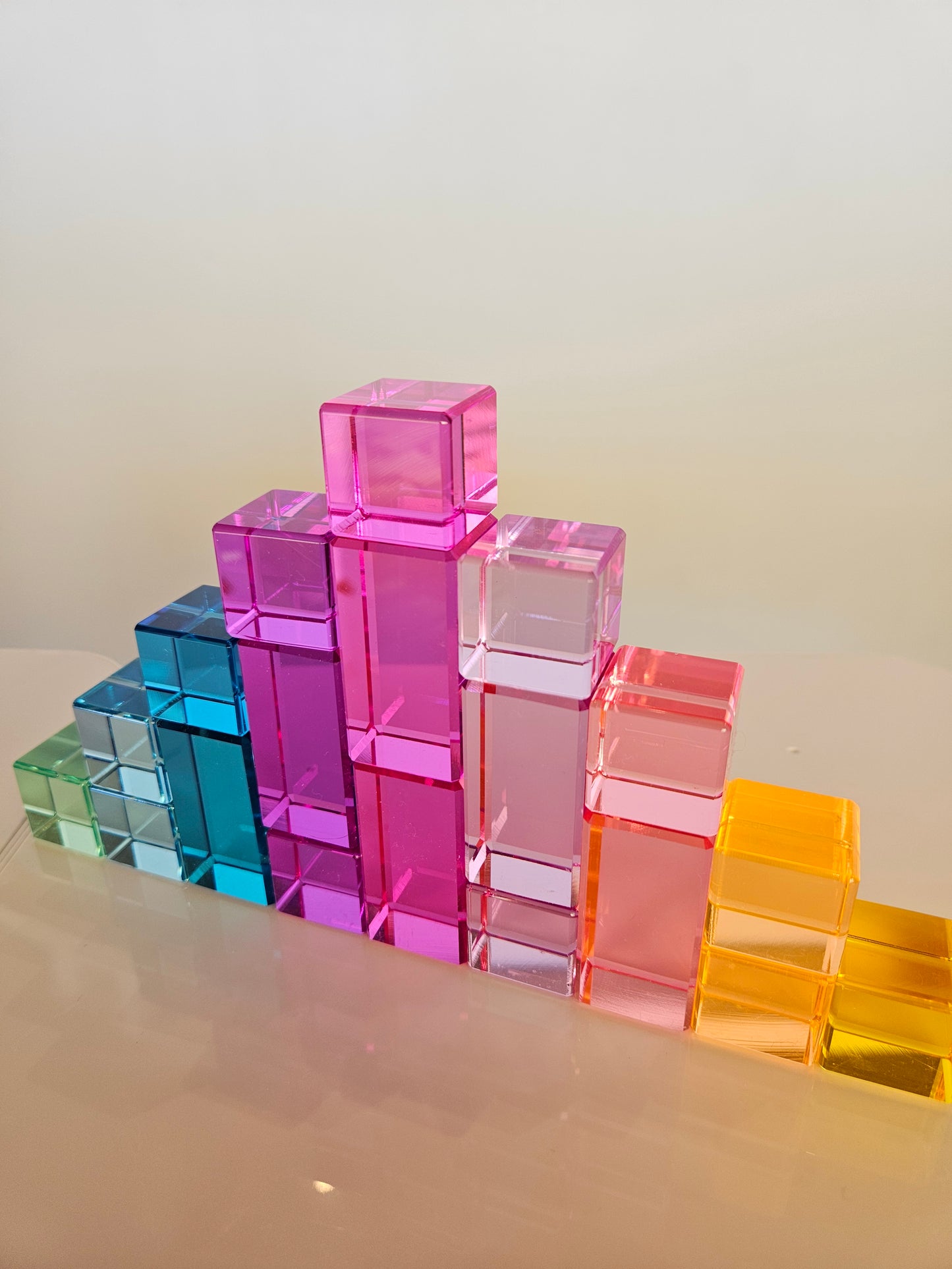 40 Mixed Lucite Blocks (Cubes & Rectangles - Pastel colours)