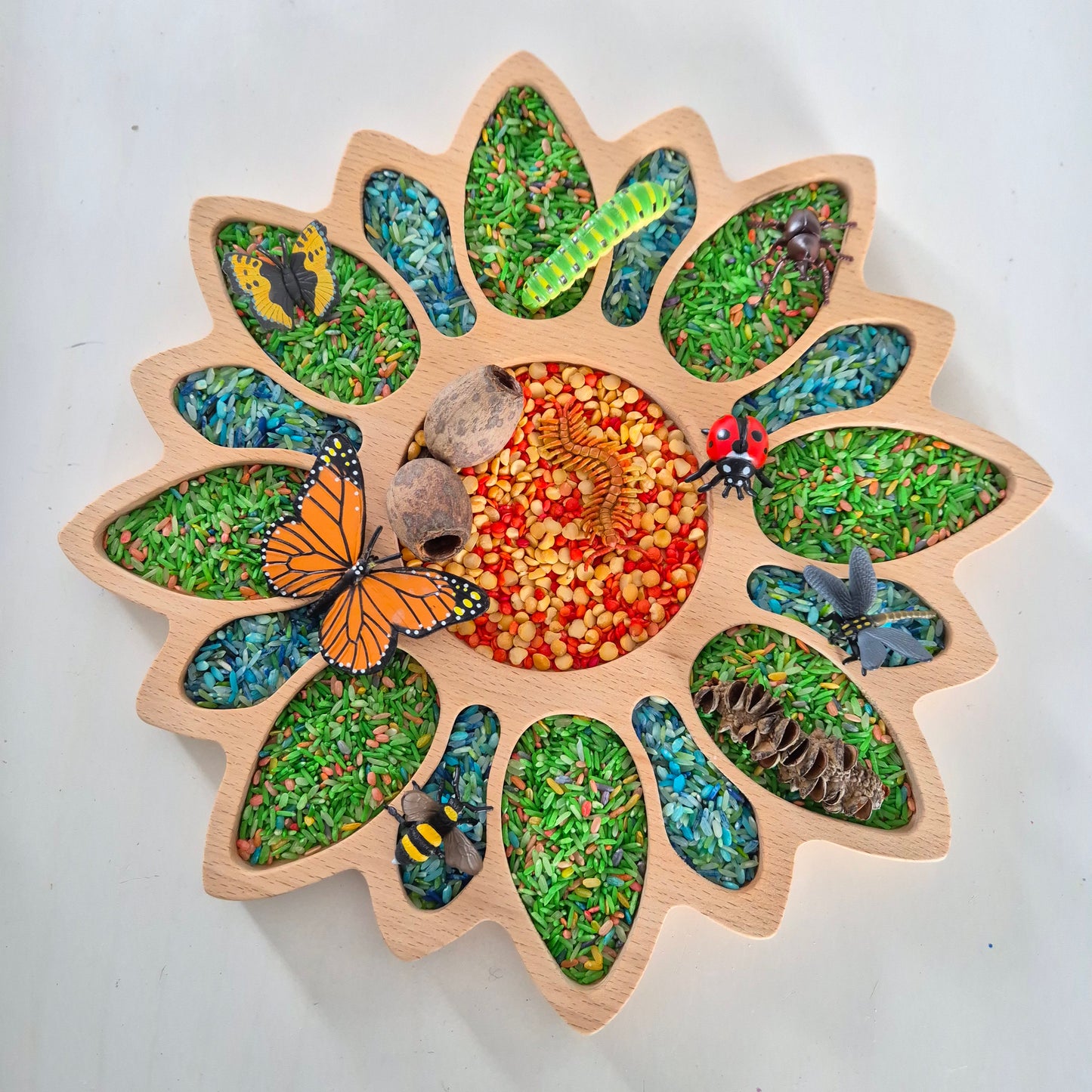 Large Beechwood Flower Tray