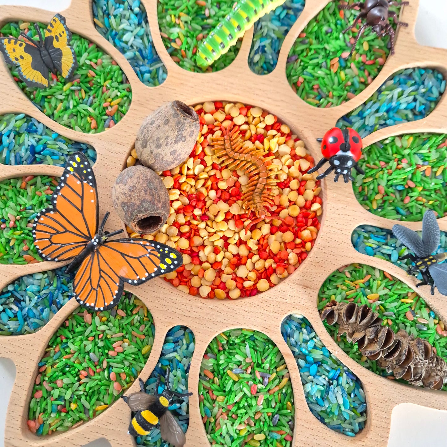 Large Beechwood Flower Tray