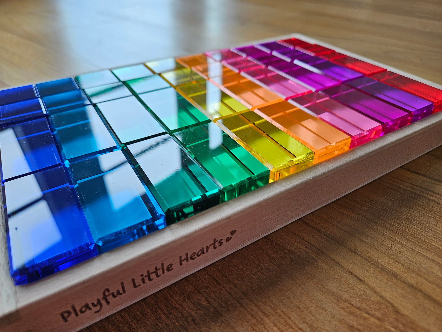 30 Mixed Lucite Blocks (Cubes & Rectangles - Rainbow Colours)