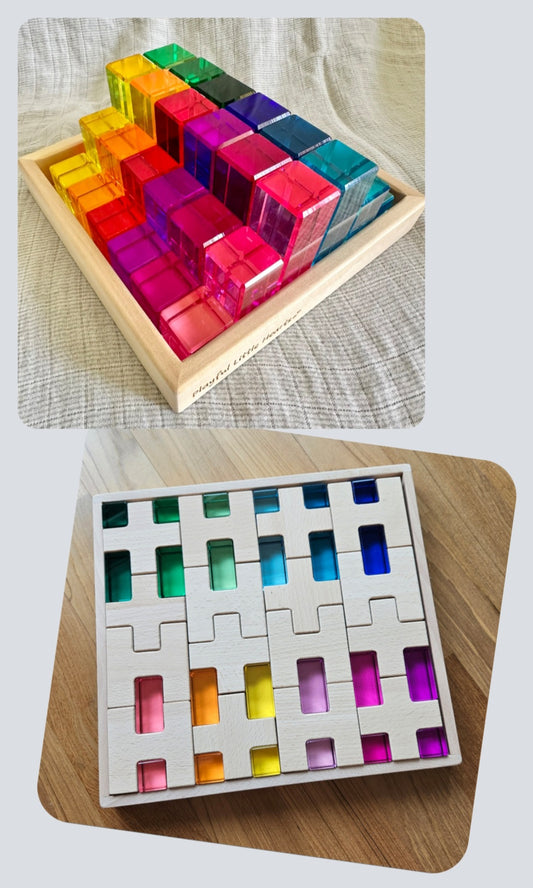 H-Cross Blocks with Lucites and Lucite Rainbow Mountain *Discounted bundle*