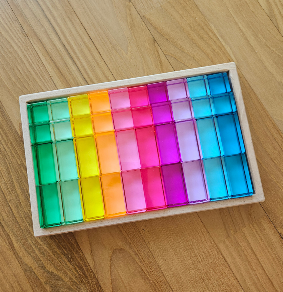 40 Mixed Lucite Blocks (Cubes & Rectangles - Pastel colours)