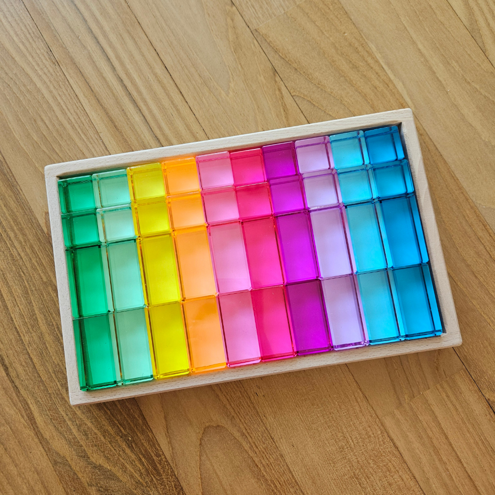 40 Mixed Lucite Blocks (Cubes & Rectangles - Pastel colours)