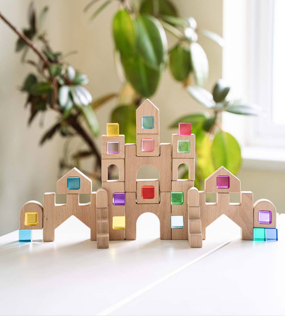 Castle Building Blocks with Lucite Cubes