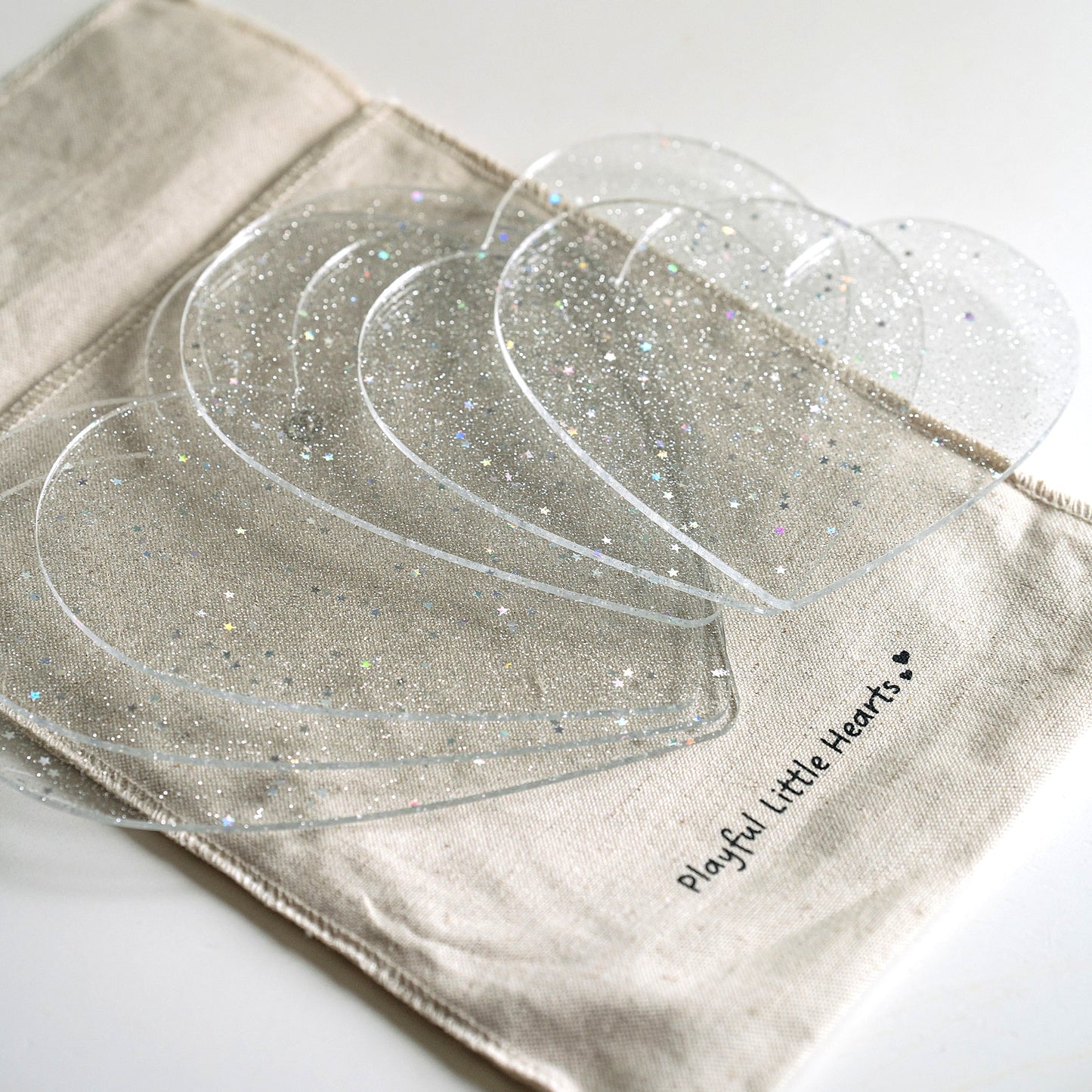 6 Glitter Heart Acrylic Platforms™