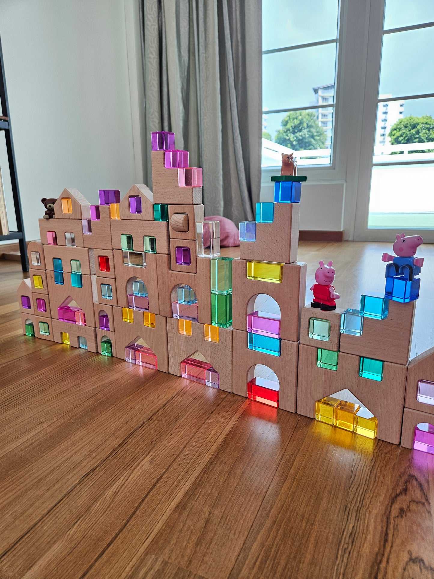 Castle Building Blocks with Lucite Cubes