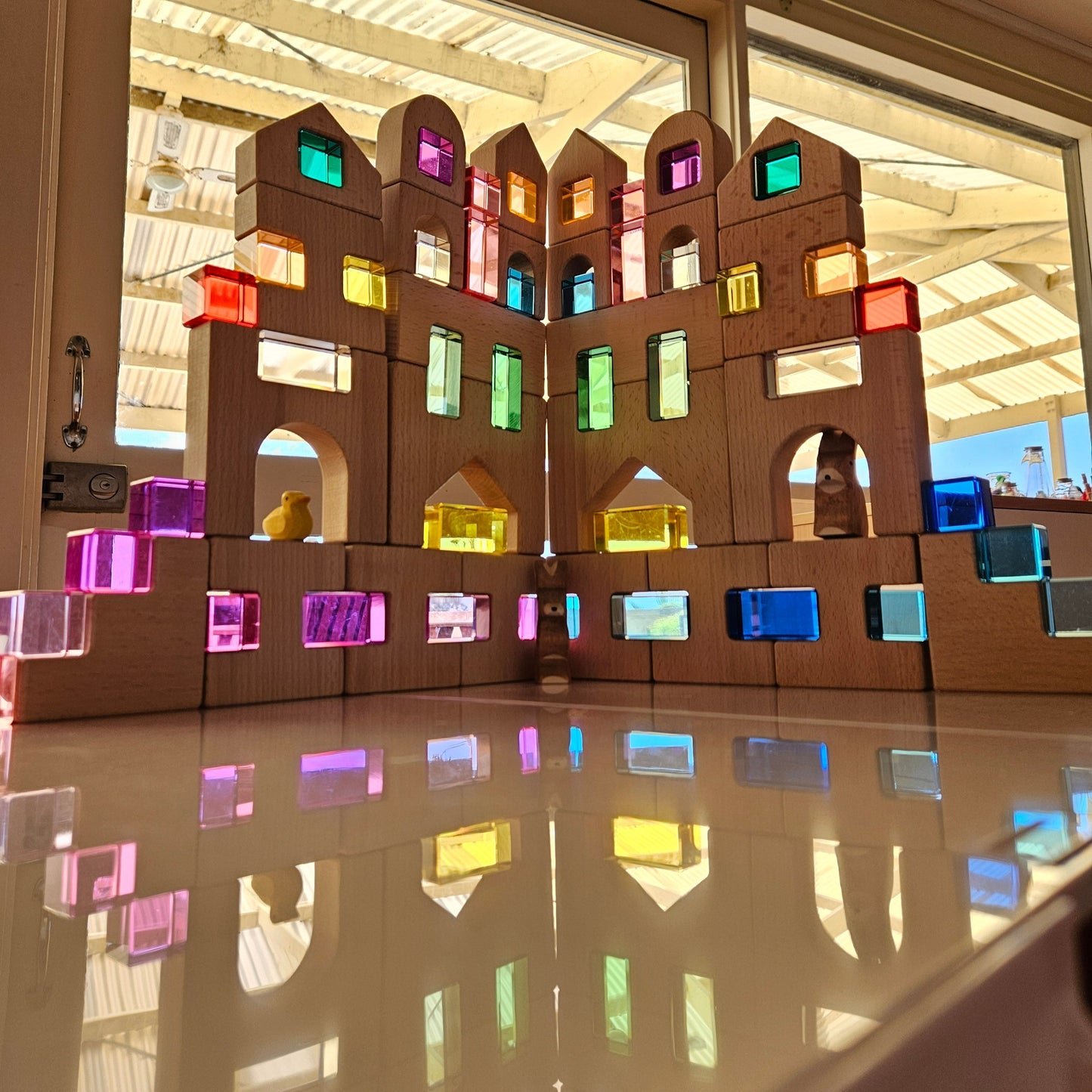 Castle Building Blocks with Lucite Cubes