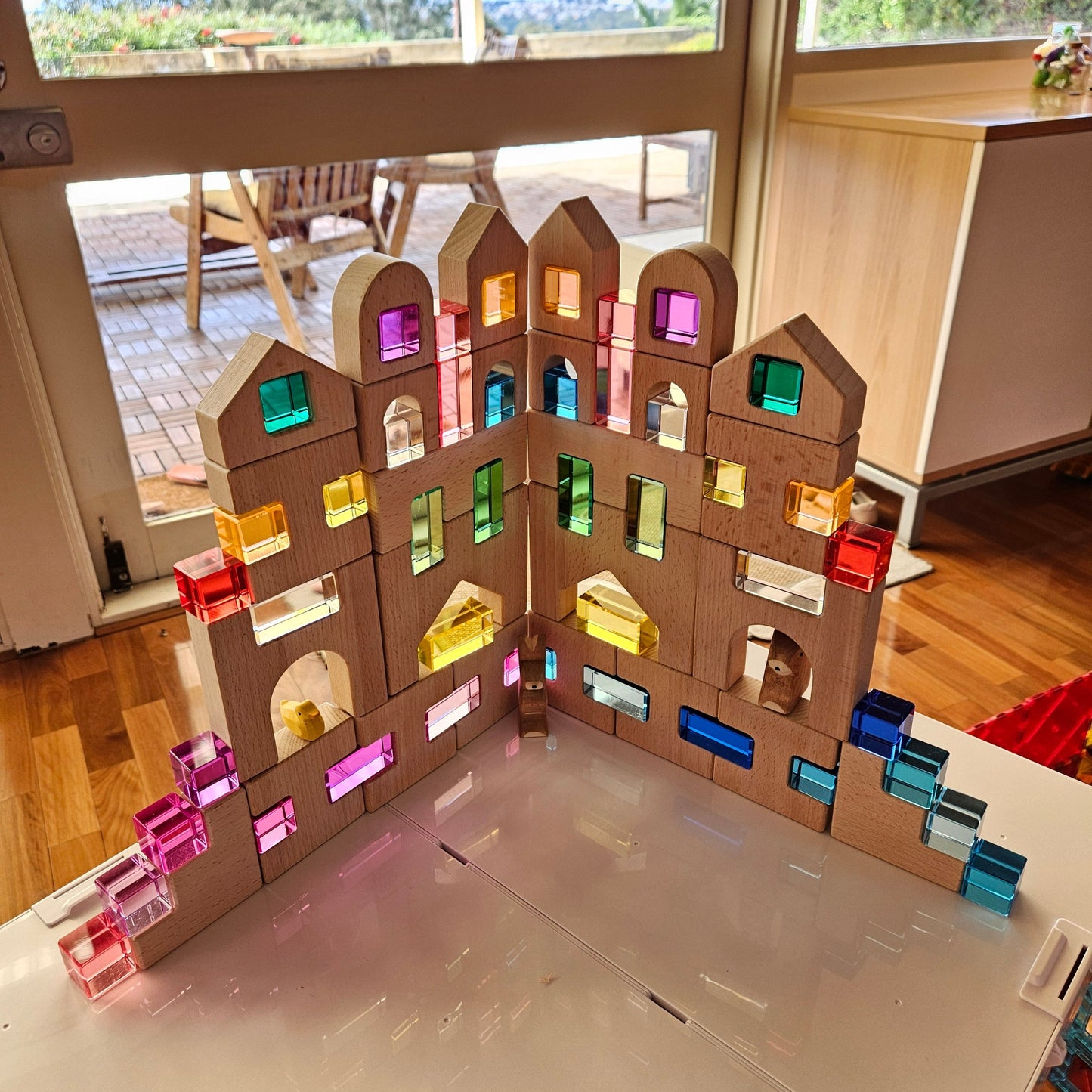 Castle Building Blocks with Lucite Cubes