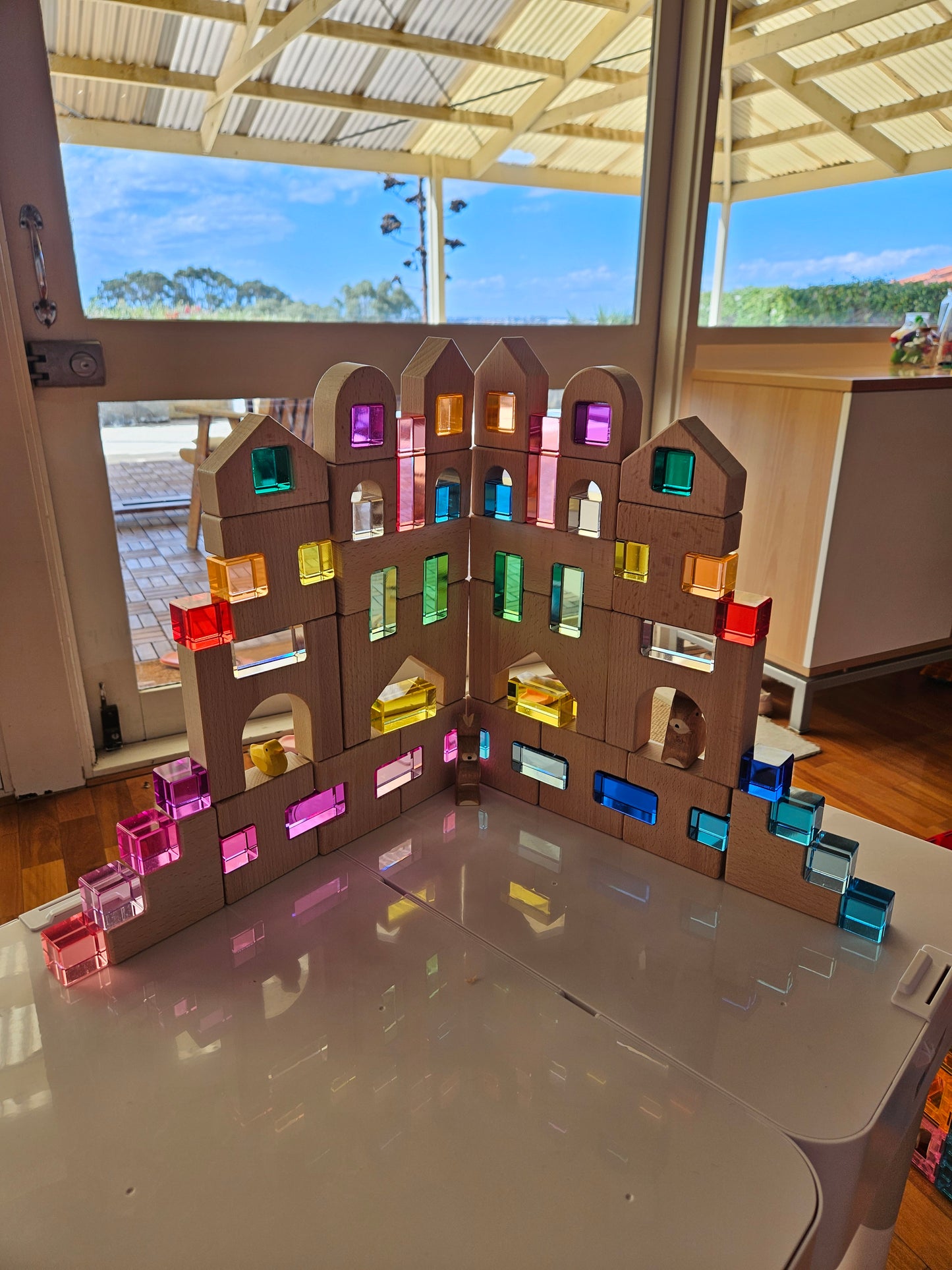 Castle with Lucite & 40 Mixed Lucite Block Set *Discounted bundle*