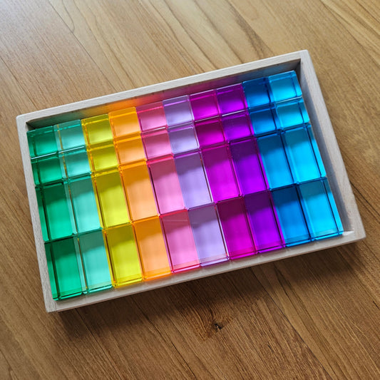 40 Mixed Lucite Blocks (Cubes & Rectangles - Candy colours)