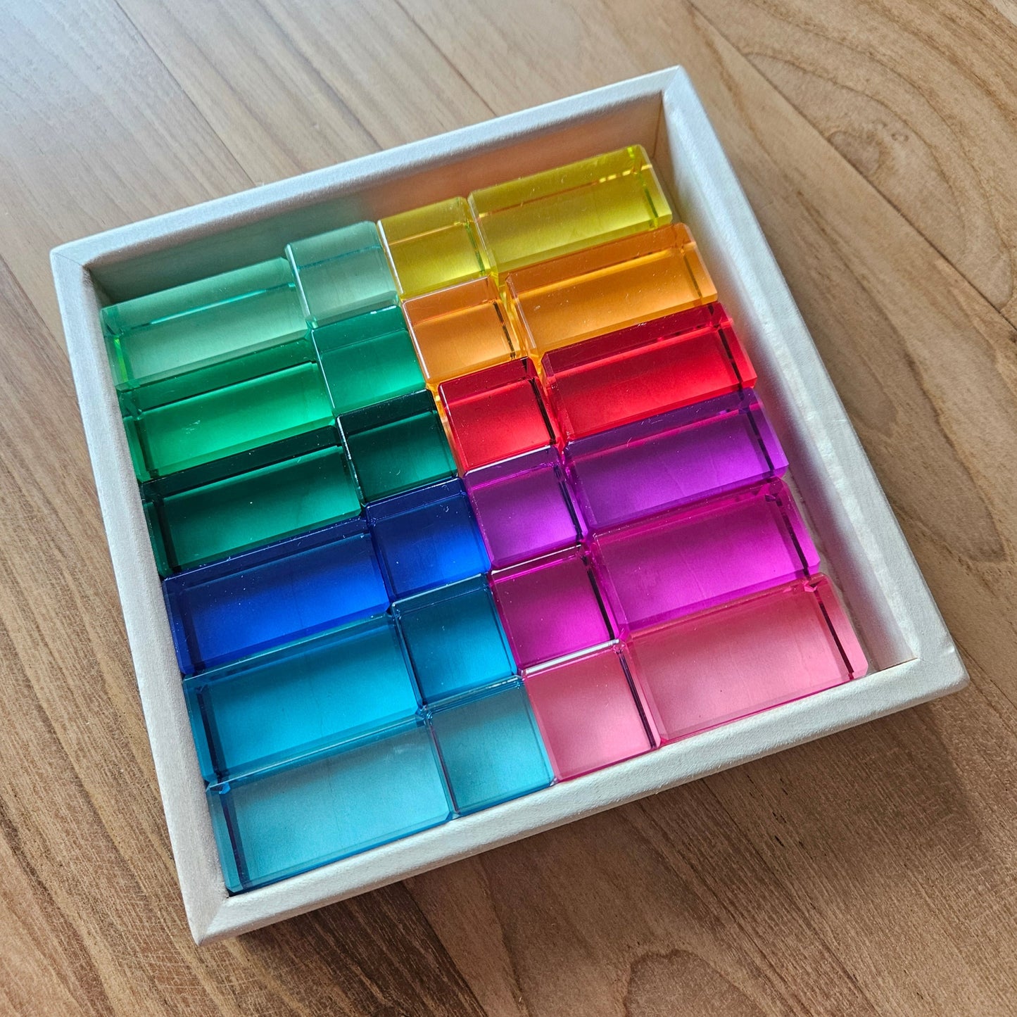 24 Mixed Lucite Blocks (Cubes & Rectangles - Rainbow colour) *Limited Edition*