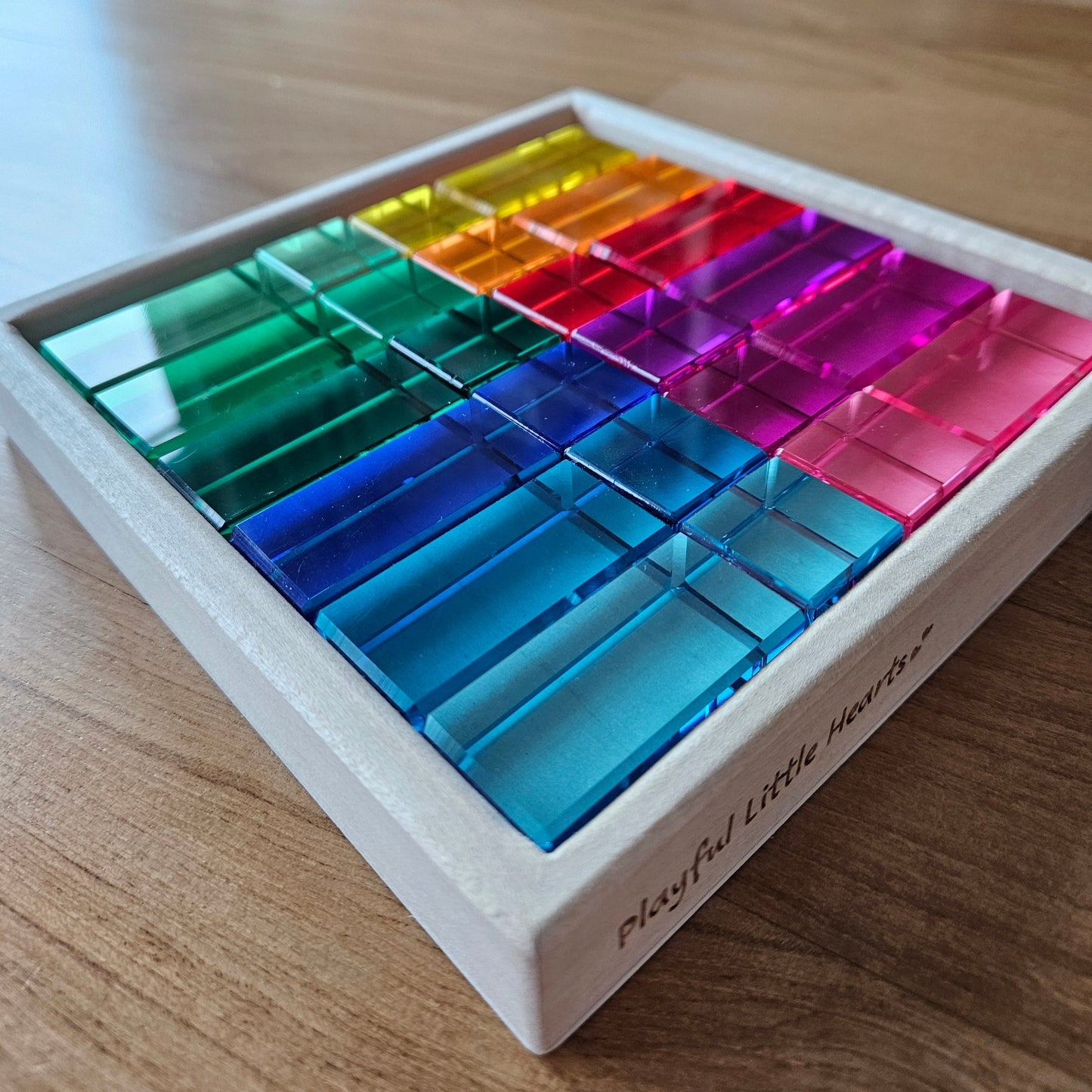 24 Mixed Lucite Blocks (Cubes & Rectangles - Rainbow colour) *Limited Edition*