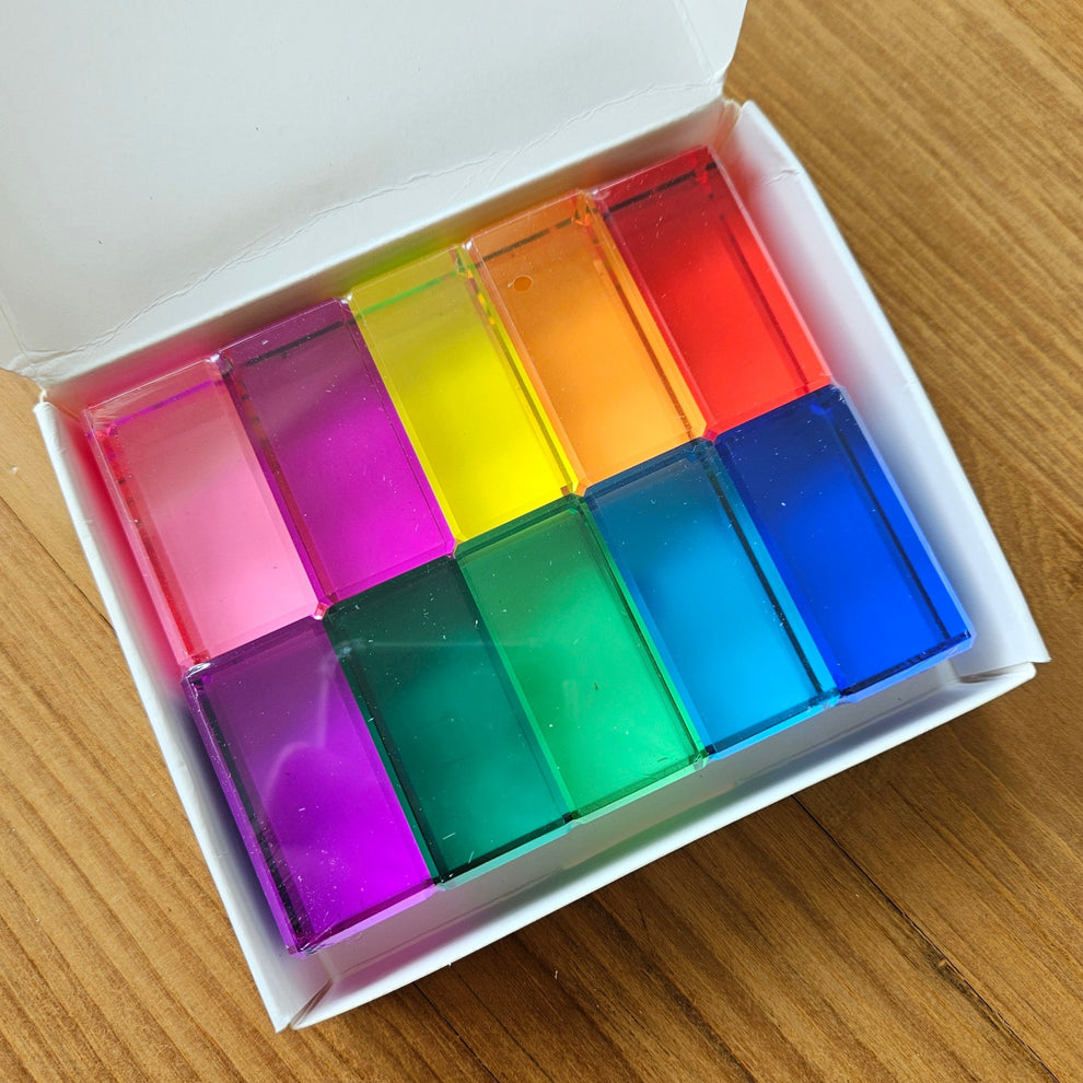 10 Lucite Cuboid Blocks – Playful Little Hearts
