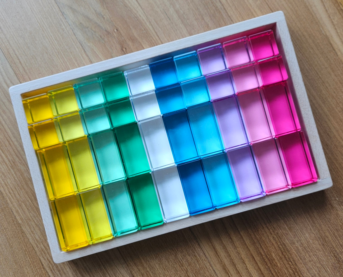 40 Mixed Lucite Blocks (Cubes & Rectangles - Light Colours)