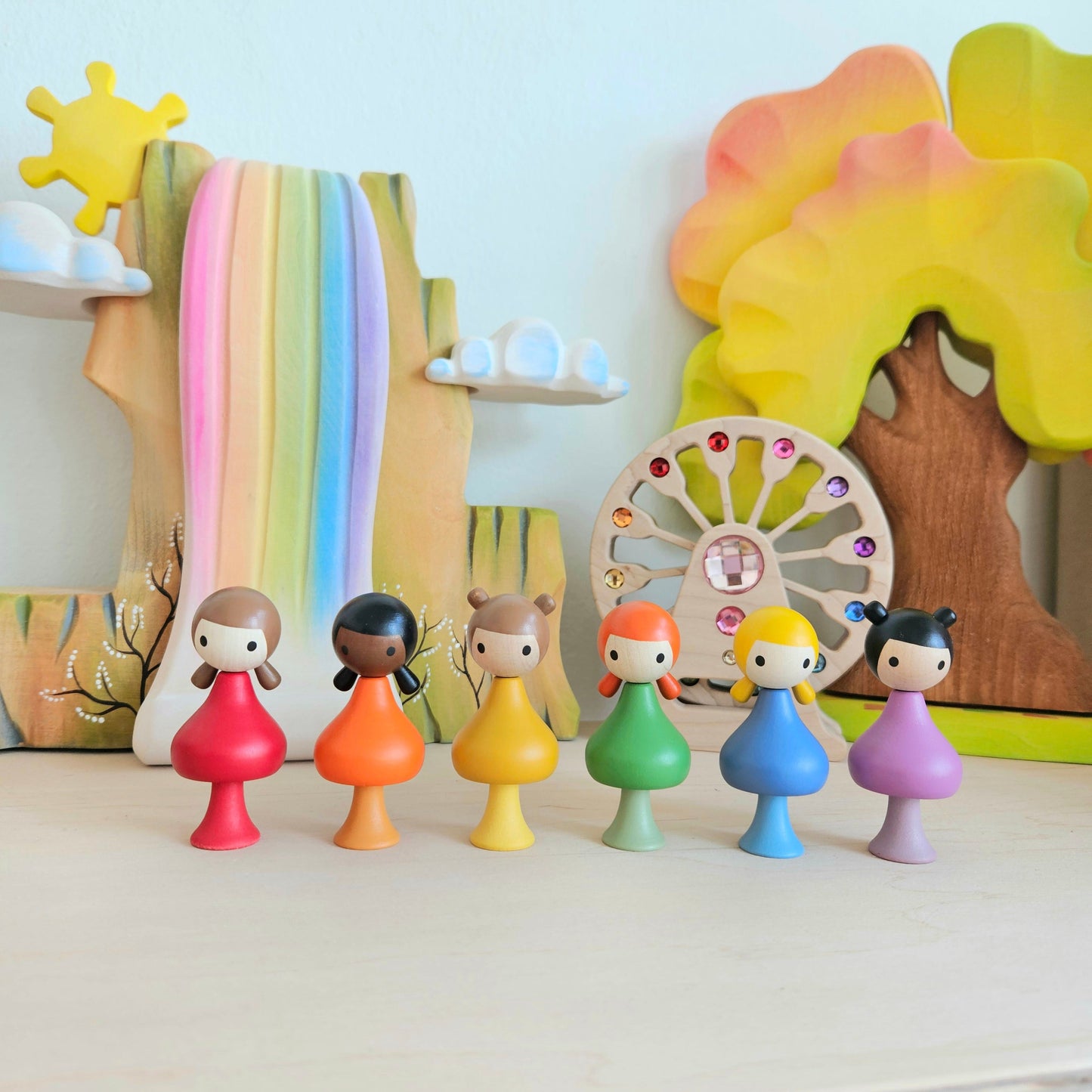 CLiCQUES Rainbow Girl Peg Dolls