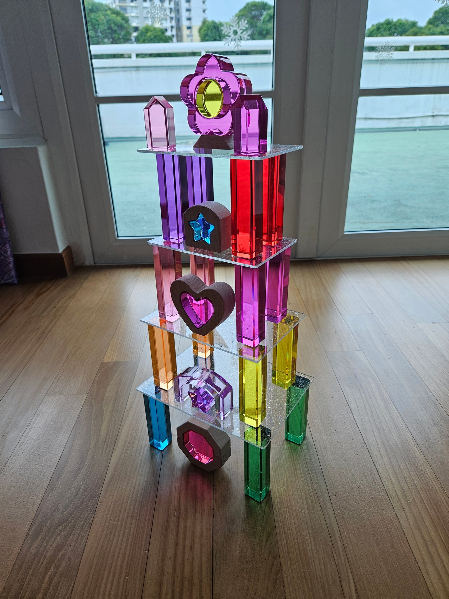 16 Lucite Pillars (Rainbow) Block Set *Exclusive Limited Edition*