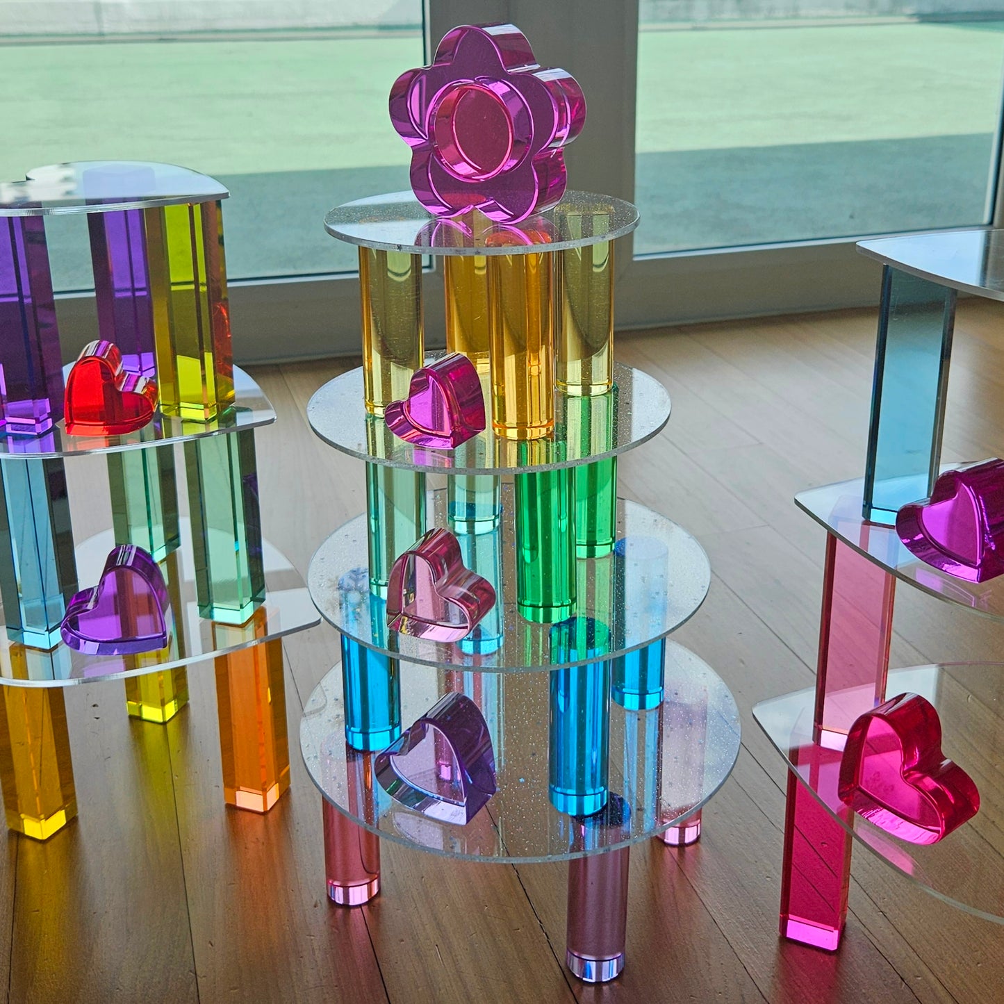 8 Glitter Circular Acrylic Platforms