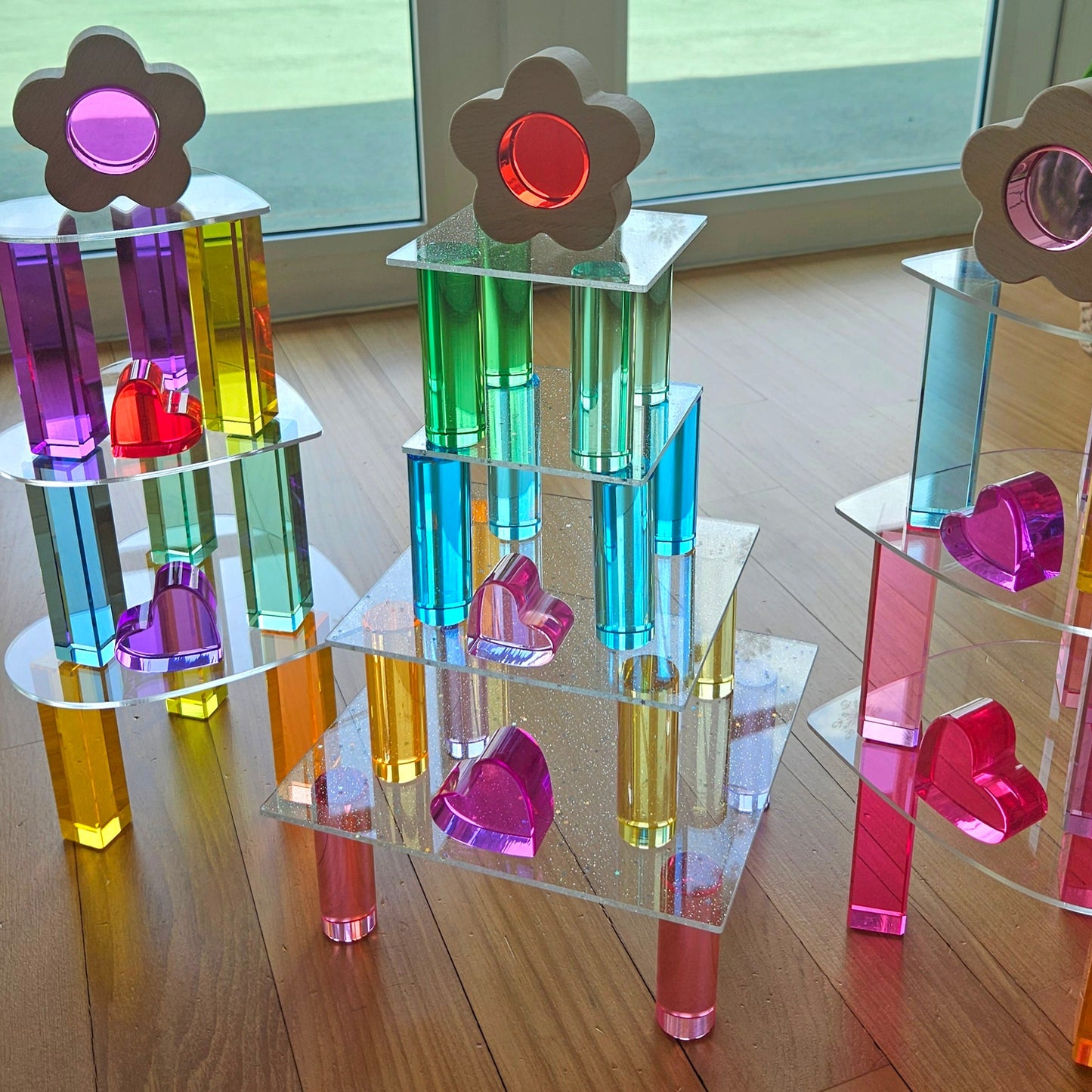 6 Glitter Square Acrylic Platforms