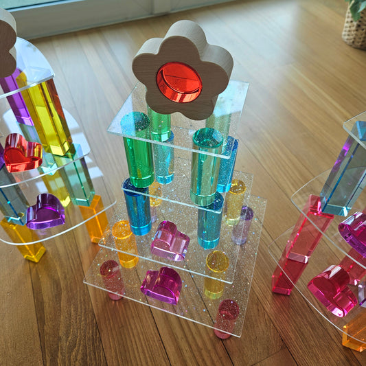 6 Glitter Square Acrylic Platforms