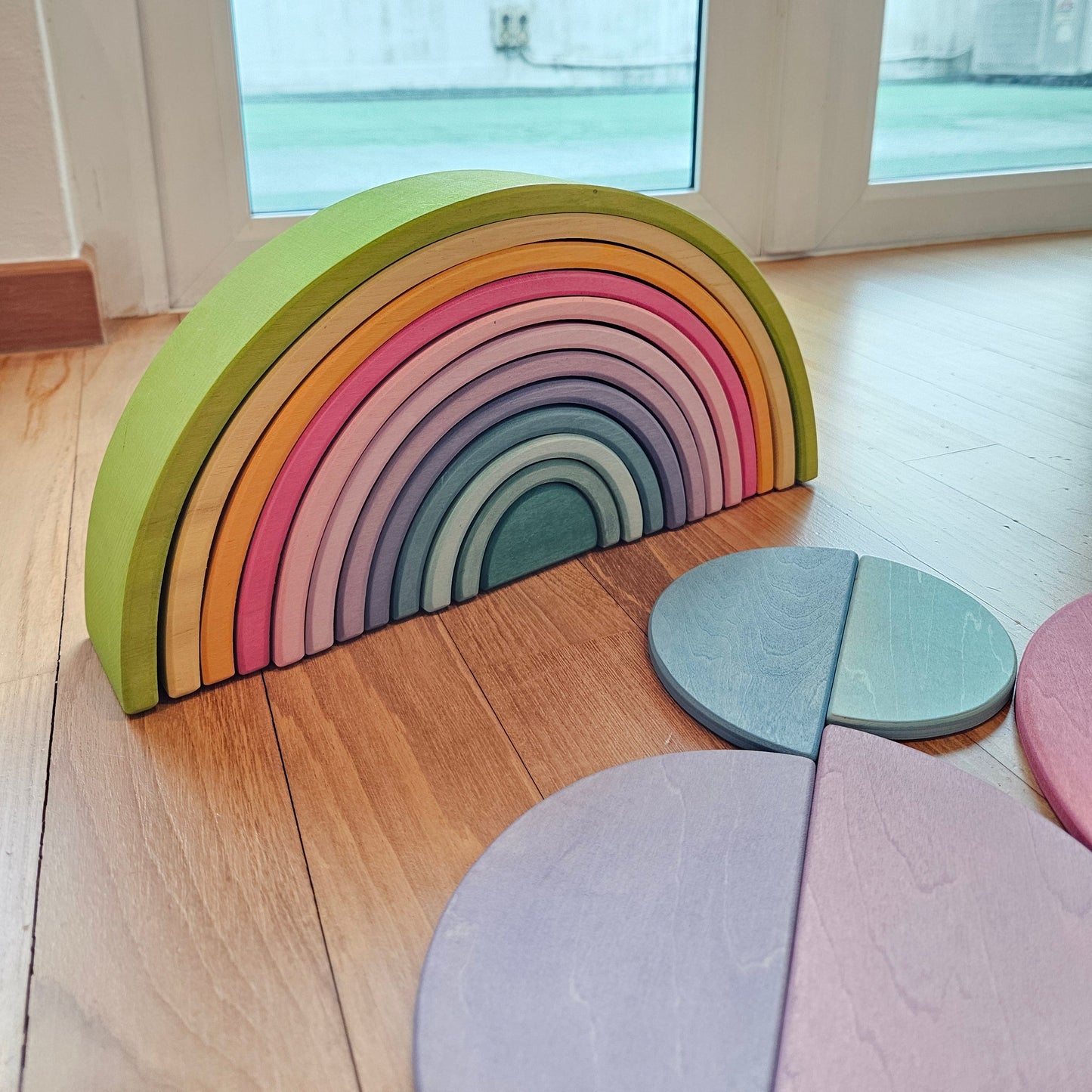 Wooden Pastel Rainbow