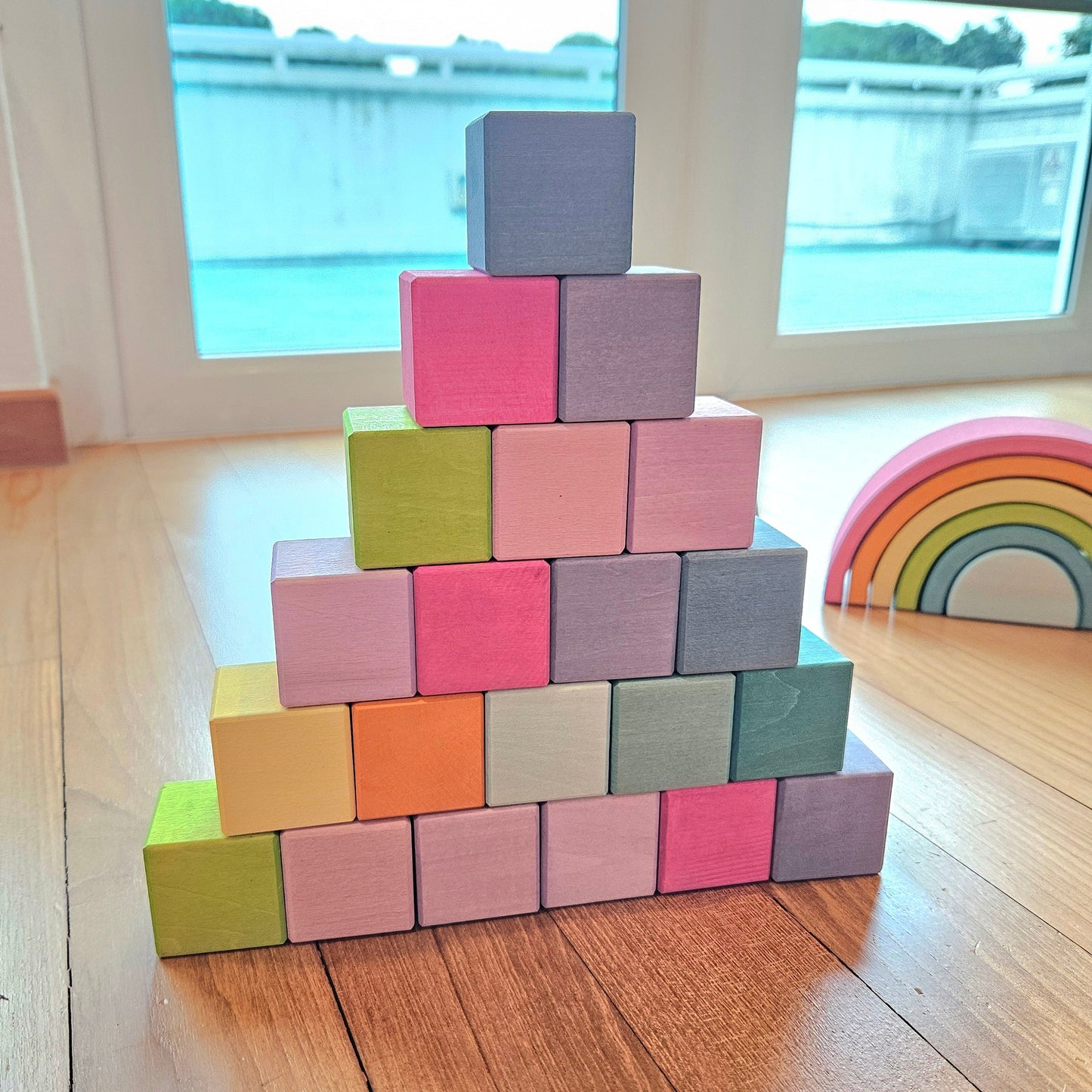 PRE-ORDER ONLY - 36 Pastel Wooden Cubes