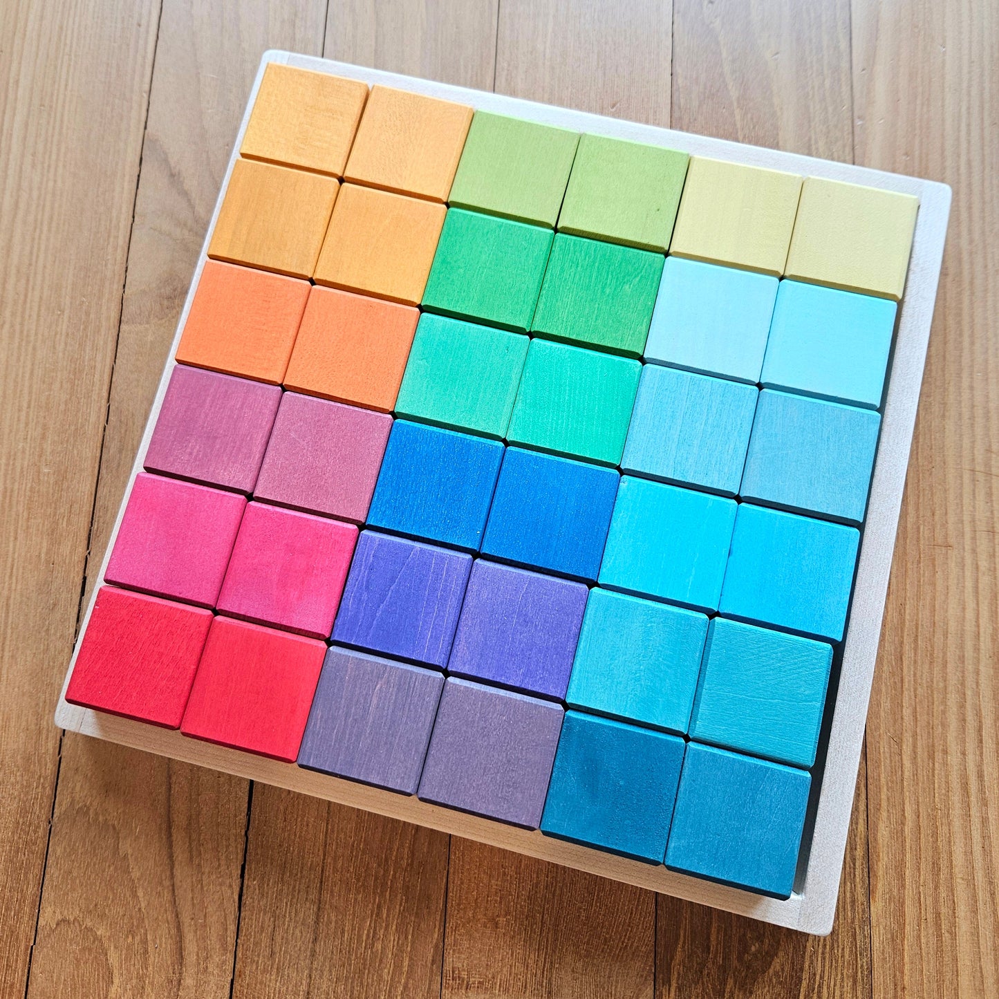 PRE-ORDER ONLY - 36 Rainbow Wooden Cubes