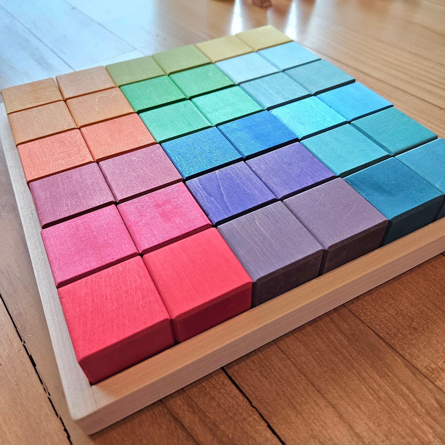 PRE-ORDER ONLY - 36 Rainbow Wooden Cubes