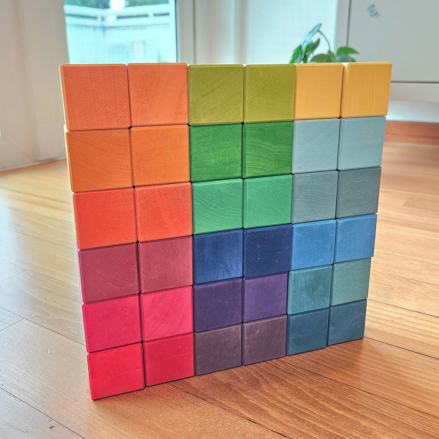 PRE-ORDER ONLY - 36 Rainbow Wooden Cubes