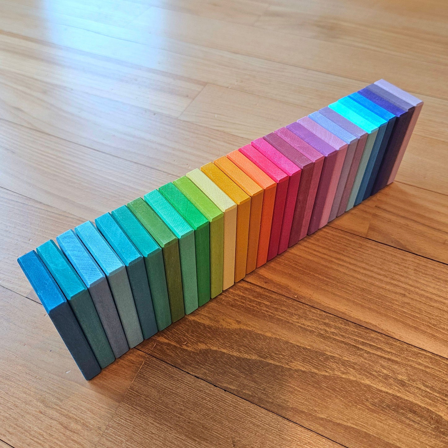 PRE-ORDERS ONLY (Ships Early July 2026) - 28 Wooden Rainbow Dominoes