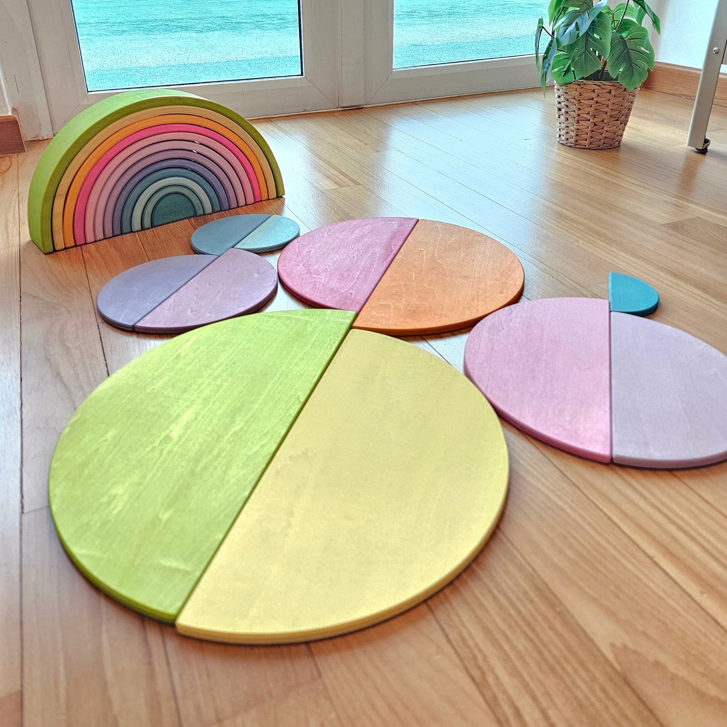 PRE-ORDER ONLY (Ships Early July 2026) - 11 Wooden Pastel Semi-circle Discs