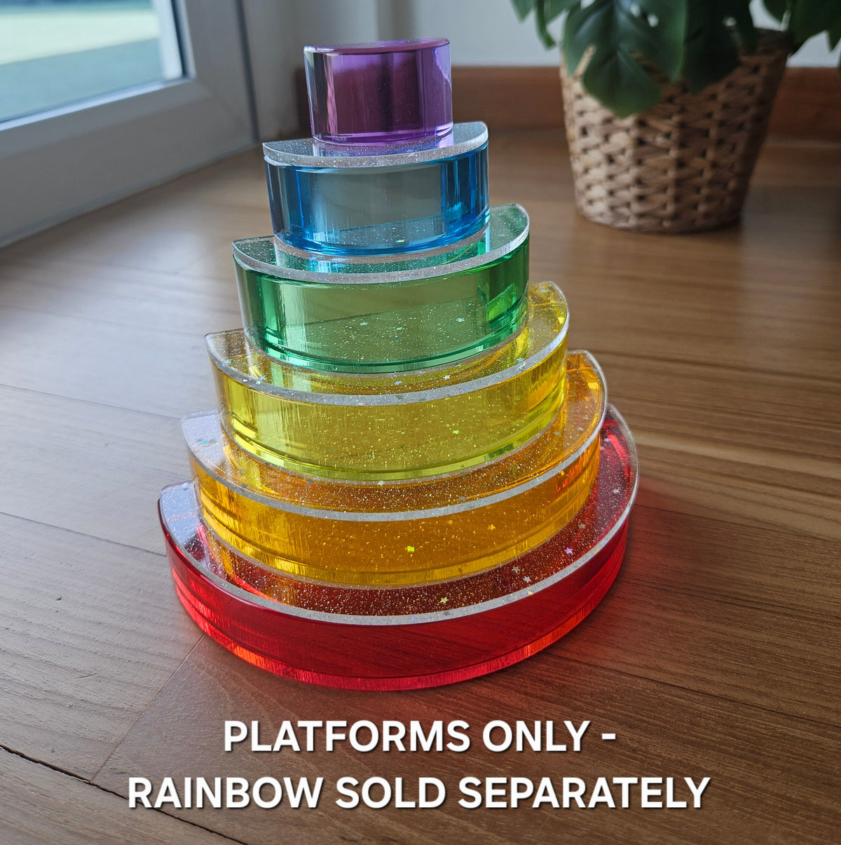 5 Glitter Semicircle Platforms