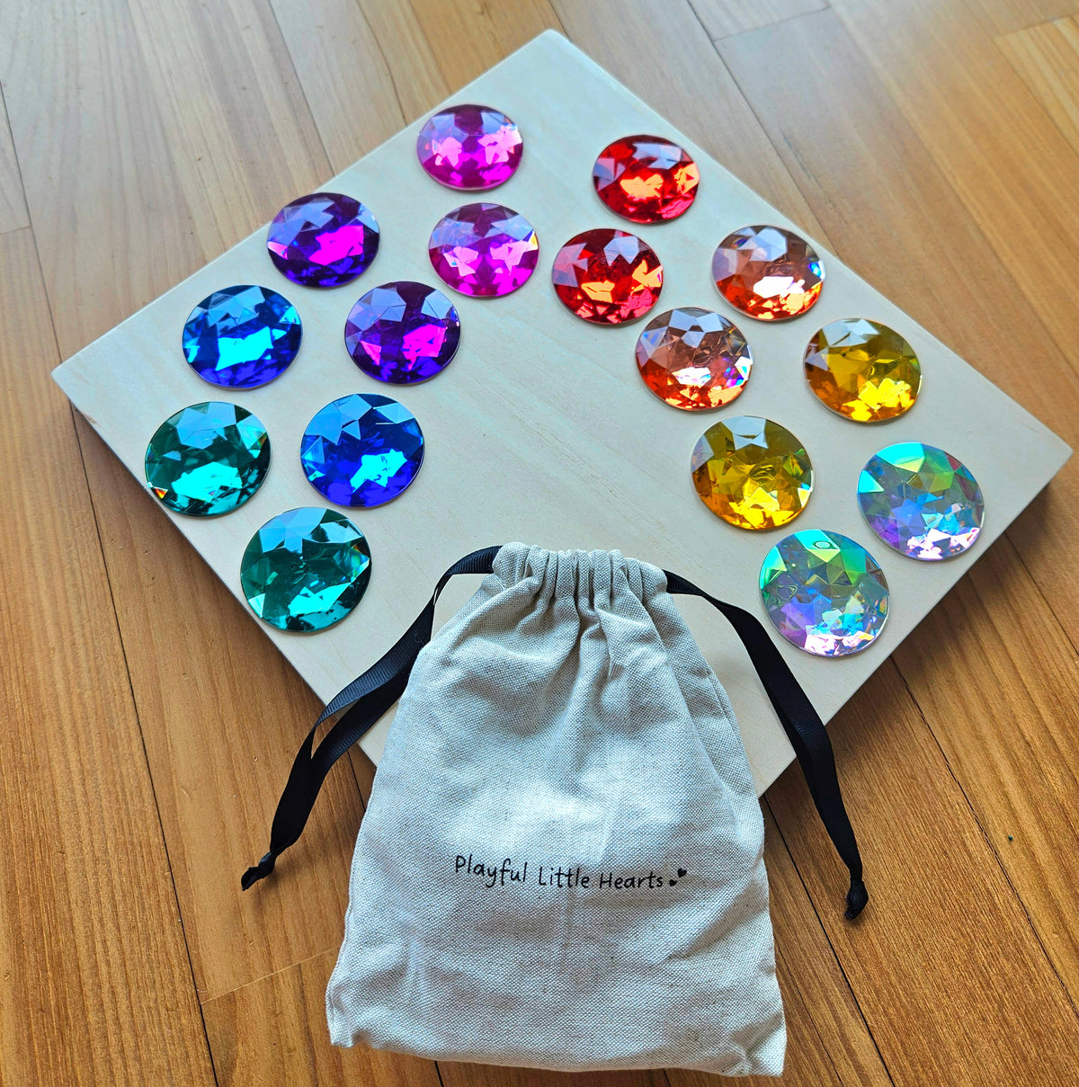 16 Large Round Jewels (Rainbow)