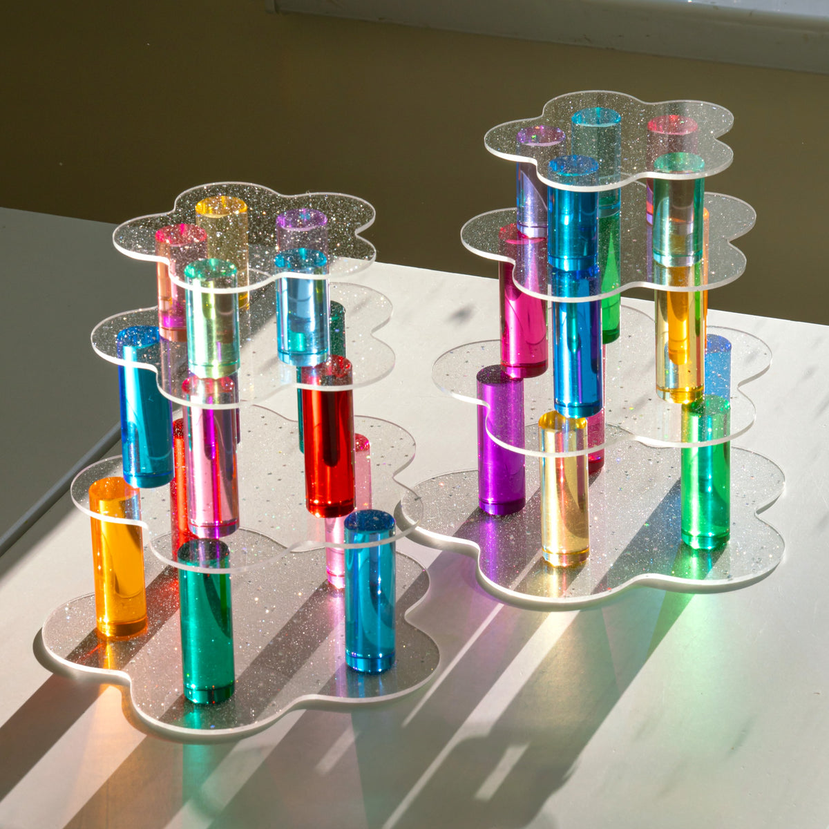 8 Glitter Flower Acrylic Platforms™
