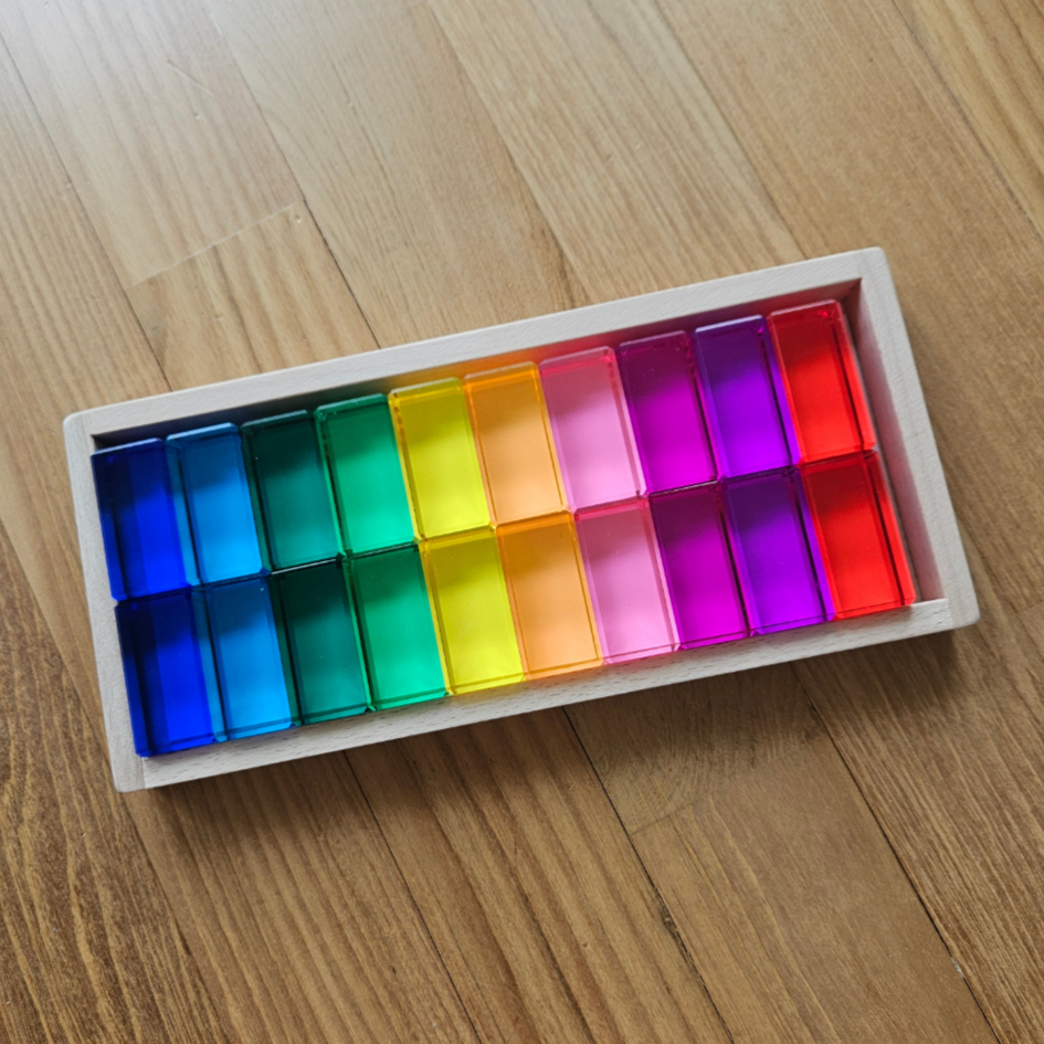 20 Lucite Cuboids (Rainbow)