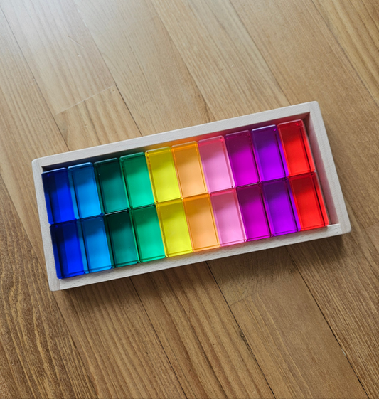 20 Lucite Cuboids (Rainbow)