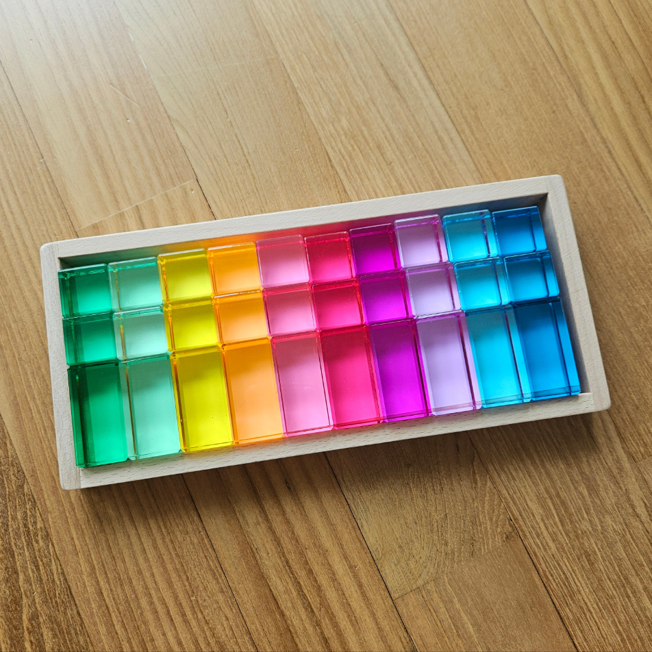 30 Mixed Lucite Blocks (Cubes & Rectangles - Pastel colours)