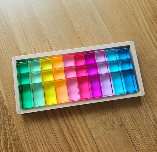 30 Mixed Lucite Blocks (Cubes & Rectangles - Pastel colours)