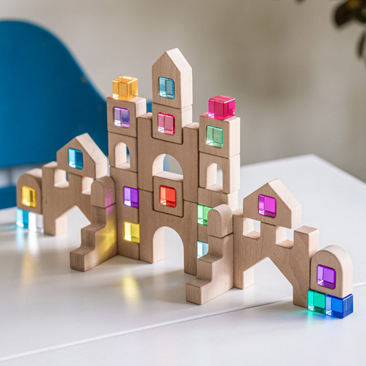 Castle Building Blocks with Lucite Cubes