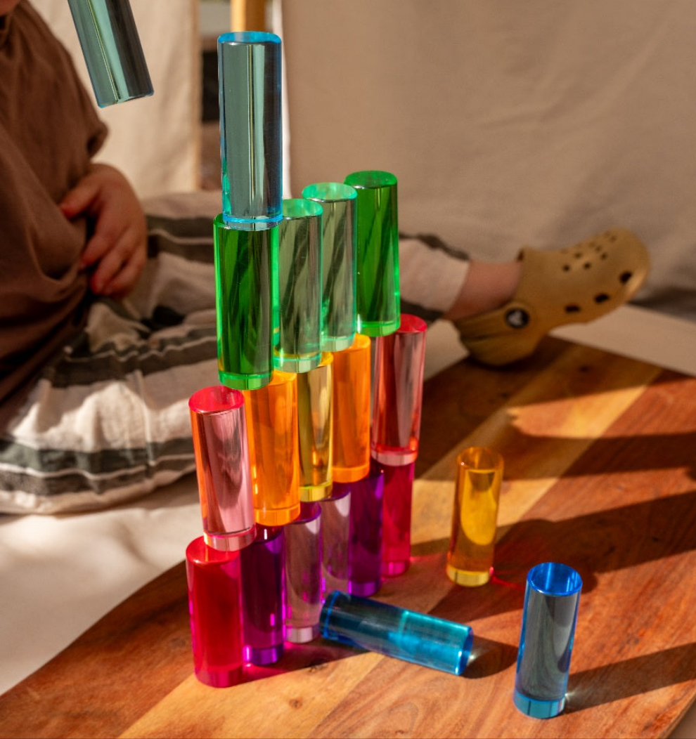 12 Lucite Cylindrical Columns