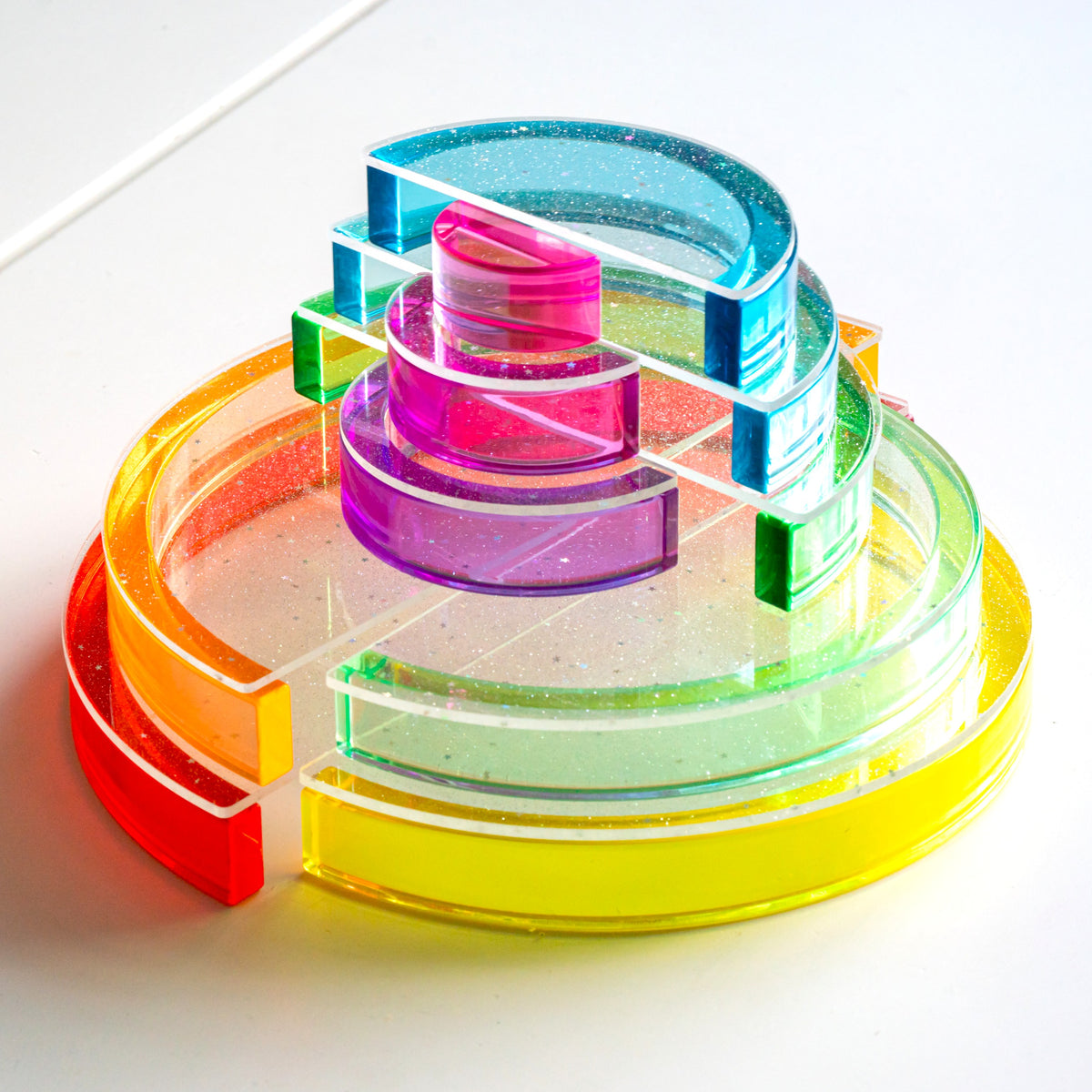 9 Large Glitter Semicircle Platforms