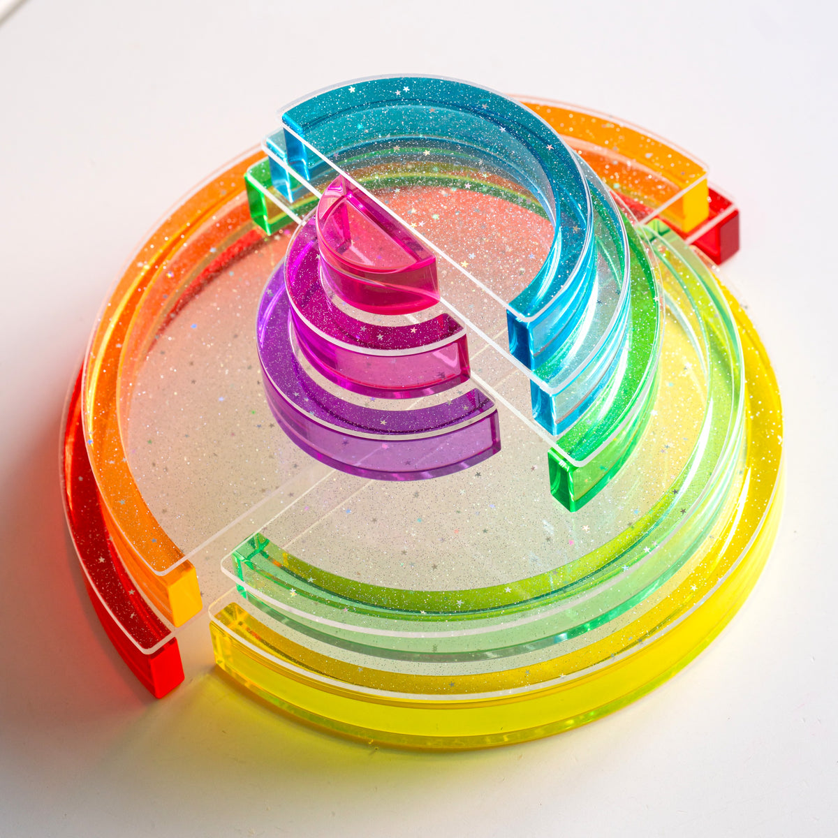 9 Large Glitter Semicircle Platforms