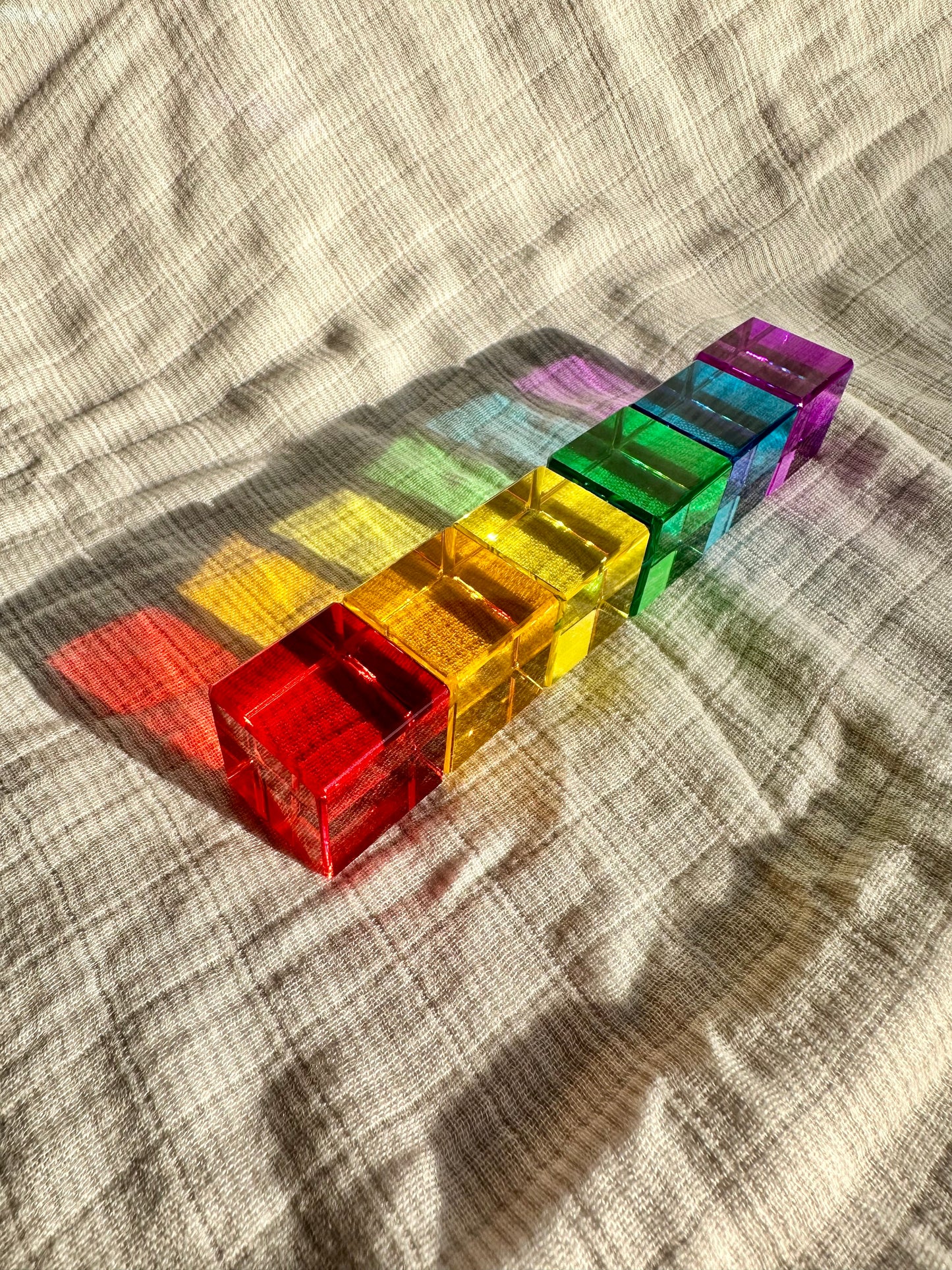 40 Mixed Lucite Blocks (Cubes & Rectangles - Rainbow Colours)