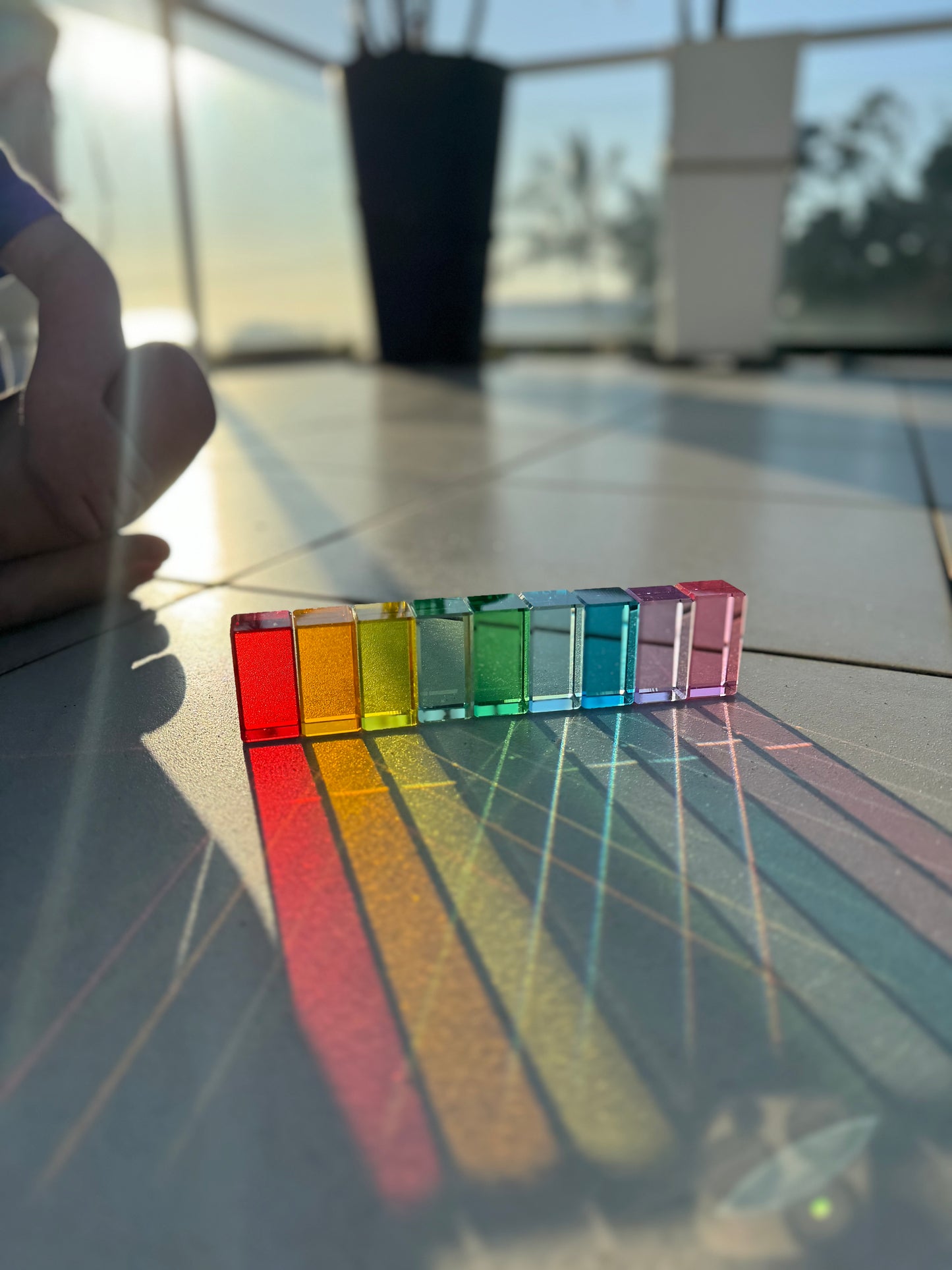 40 Mixed Lucite Blocks (Cubes & Rectangles - Rainbow Colours)