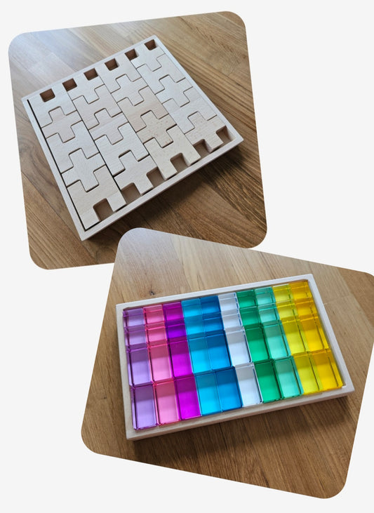 H-Cross Blocks & 40 Mixed Lucites Block Set *Discounted bundle*