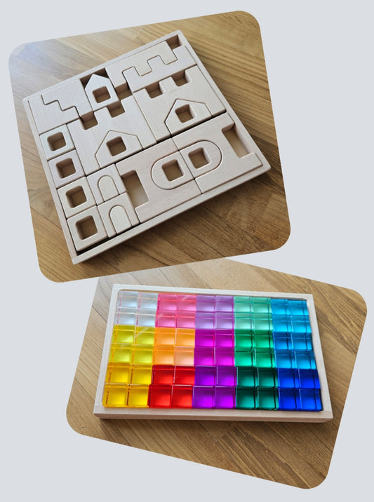 Castle Building Blocks & Lucite Cube bundle *Discounted bundle*