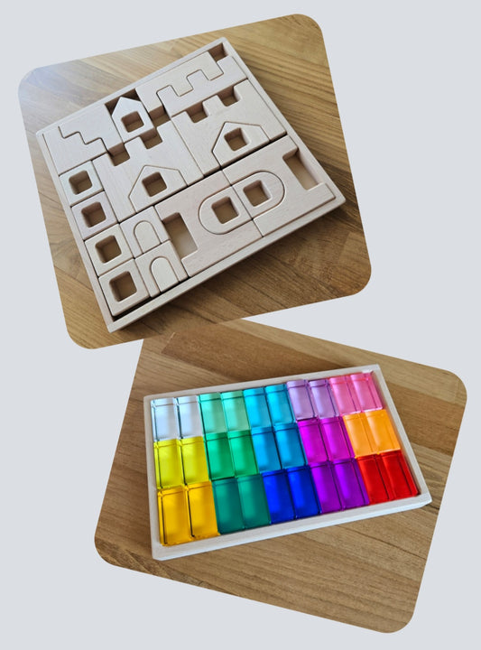 Castle Building Blocks & Lucite Cuboids (rectangle) blocks bundle *Discounted bundle*