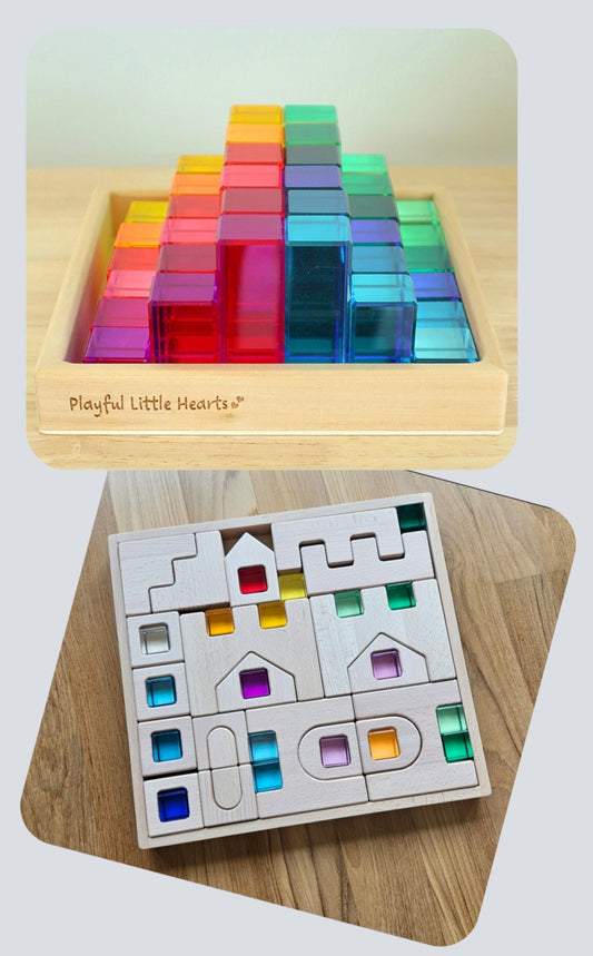 Lucite Rainbow Mountain Blocks & Castle with Lucite Blocks *Discounted bundle*