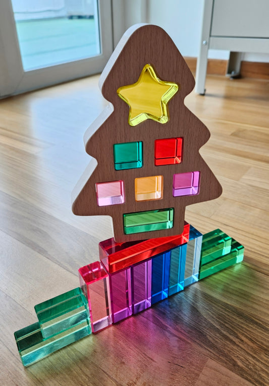 Christmas Tree with Lucite Blocks & Lucite Star *Limited Edition*